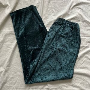 Lida Caputo Velvet Pants Size 1X Inseam 32” Green Pull On #325